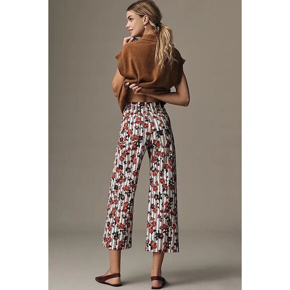 New Anthropologie The Colette Cropped Wide-Leg Trousers by Maeve: Magic Fabric E - Picture 3 of 8